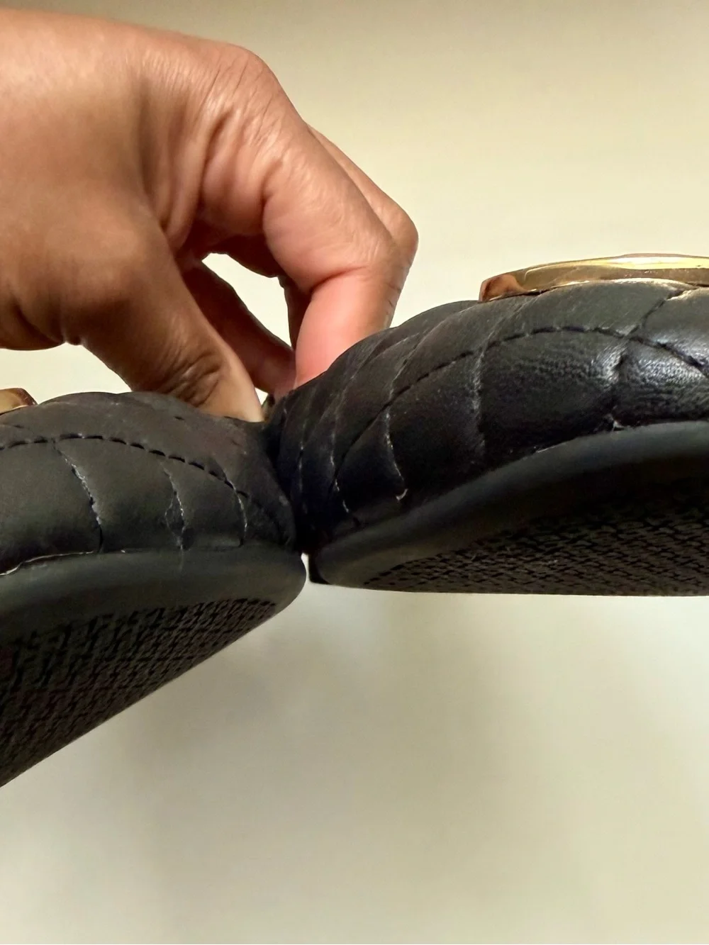 Tory Burch Black Quilted Leather Flats - Picture 3 of 4